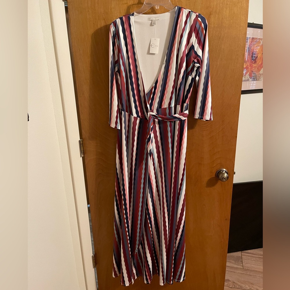 Striped Maxis Wrap Dress